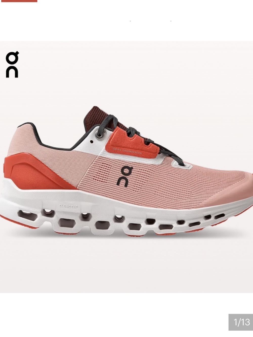 ON CLOUD ON RUNNING WOMENS CLOUDSTRATUS  RUNNING SHOES IN ROSE / RED SZ 11